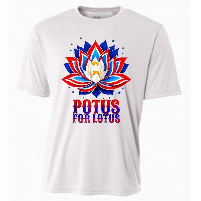 Lotus For Potus Kamala Harris 2024 President Trend Election Raglan Baseball Cooling Performance Crew T-Shirt