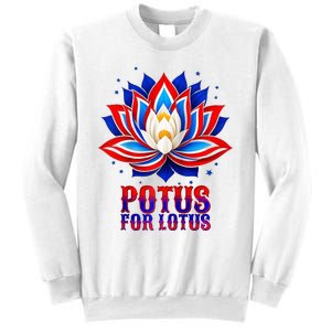 Lotus For Potus Kamala Harris 2024 President Trend Election Raglan Baseball Sweatshirt