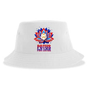 Lotus For Potus Kamala Harris 2024 President Trend Election Raglan Baseball Sustainable Bucket Hat