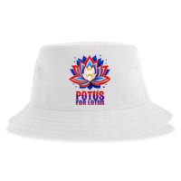 Lotus For Potus Kamala Harris 2024 President Trend Election Raglan Baseball Sustainable Bucket Hat