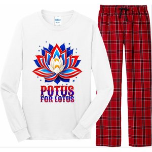 Lotus For Potus Kamala Harris 2024 President Trend Election Raglan Baseball Long Sleeve Pajama Set