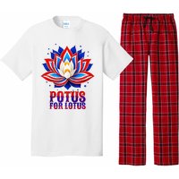 Lotus For Potus Kamala Harris 2024 President Trend Election Raglan Baseball Pajama Set