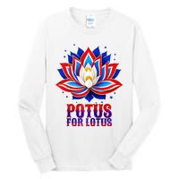 Lotus For Potus Kamala Harris 2024 President Trend Election Raglan Baseball Tall Long Sleeve T-Shirt