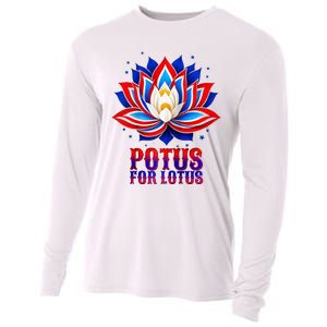 Lotus For Potus Kamala Harris 2024 President Trend Election Raglan Baseball Cooling Performance Long Sleeve Crew