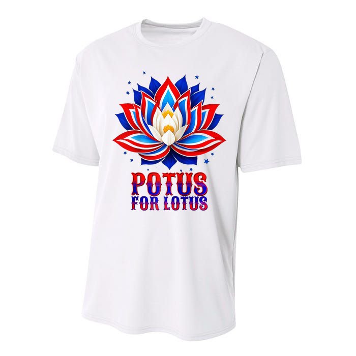 Lotus For Potus Kamala Harris 2024 President Trend Election Raglan Baseball Performance Sprint T-Shirt