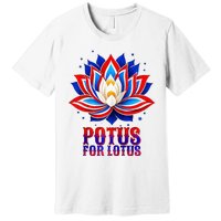 Lotus For Potus Kamala Harris 2024 President Trend Election Raglan Baseball Premium T-Shirt