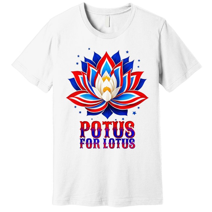 Lotus For Potus Kamala Harris 2024 President Trend Election Raglan Baseball Premium T-Shirt