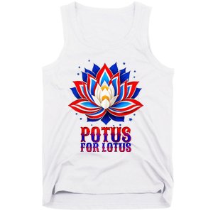 Lotus For Potus Kamala Harris 2024 President Trend Election Raglan Baseball Tank Top