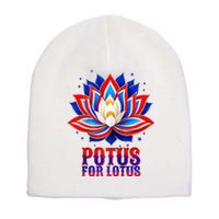 Lotus For Potus Kamala Harris 2024 President Trend Election Raglan Baseball Short Acrylic Beanie