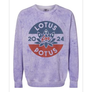 Lotus For Potus Kamala Harris 2024 Presidential Campaign Colorblast Crewneck Sweatshirt