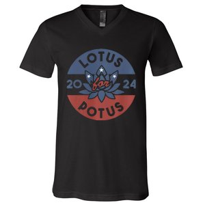 Lotus For Potus Kamala Harris 2024 Presidential Campaign V-Neck T-Shirt