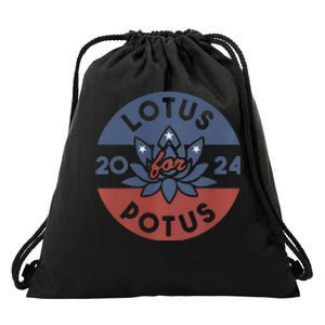 Lotus For Potus Kamala Harris 2024 Presidential Campaign Drawstring Bag