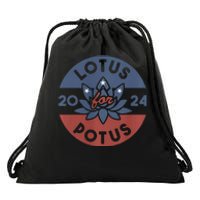 Lotus For Potus Kamala Harris 2024 Presidential Campaign Drawstring Bag