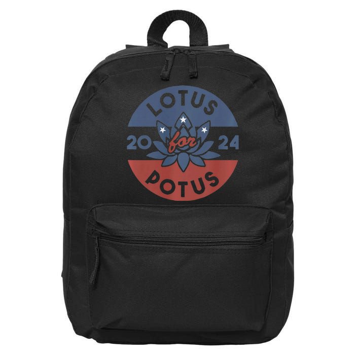 Lotus For Potus Kamala Harris 2024 Presidential Campaign 16 in Basic Backpack