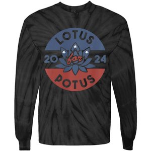 Lotus For Potus Kamala Harris 2024 Presidential Campaign Tie-Dye Long Sleeve Shirt