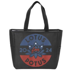 Lotus For Potus Kamala Harris 2024 Presidential Campaign Zip Tote Bag