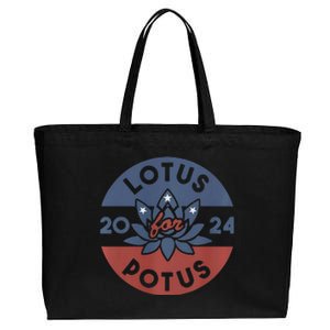 Lotus For Potus Kamala Harris 2024 Presidential Campaign Cotton Canvas Jumbo Tote