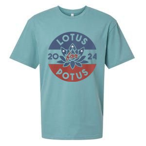 Lotus For Potus Kamala Harris 2024 Presidential Campaign Sueded Cloud Jersey T-Shirt