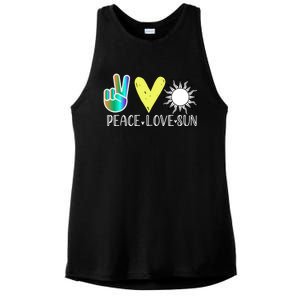 Love Flower Peace Sunshine Love Water Sun Gift Ladies PosiCharge Tri-Blend Wicking Tank