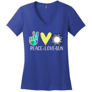 Love Flower Peace Sunshine Love Water Sun Gift Women's V-Neck T-Shirt