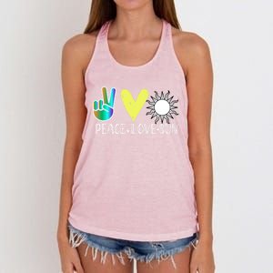 Love Flower Peace Sunshine Love Water Sun Gift Women's Knotted Racerback Tank