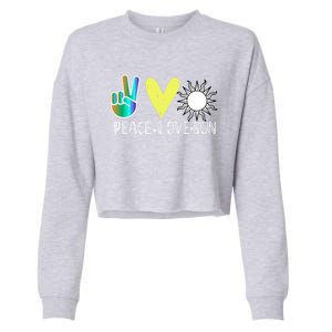 Love Flower Peace Sunshine Love Water Sun Gift Cropped Pullover Crew