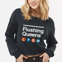 LFGM Flushing Queens Cropped Pullover Crew