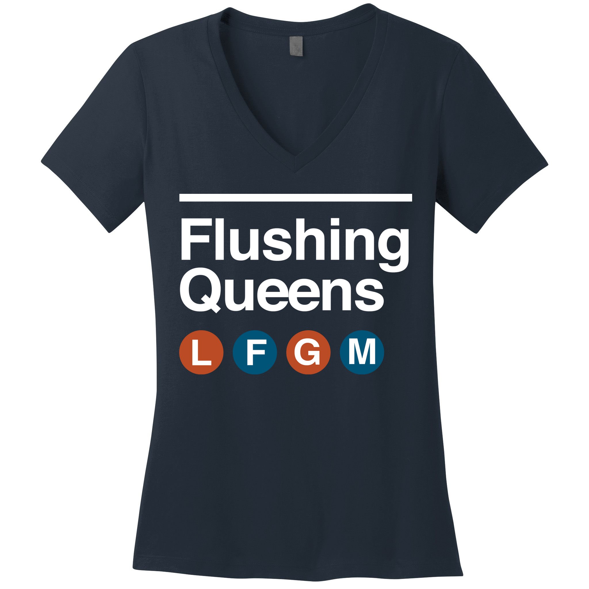 LFGM Flushing Queens Women's V-Neck T-Shirt