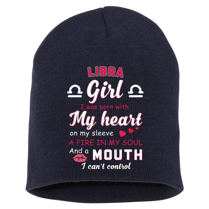 Libra Funny Quote With Zodiac Sign Birthday Gift Short Acrylic Beanie