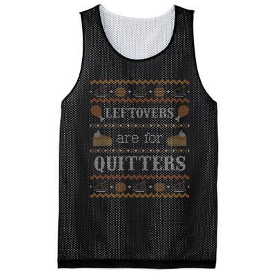 Leftovers for Quitters Ugly Thanksgiving Sweater Mesh Reversible Basketball Jersey Tank