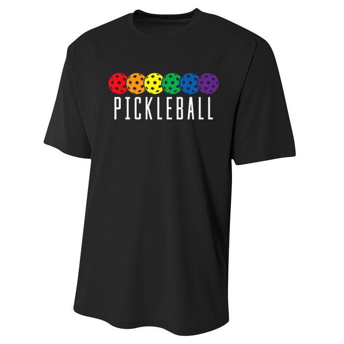 Lgbt Flag Rainbow Pickleball Balls G.Ay Lesbian Performance Sprint T-Shirt