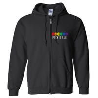 Lgbt Flag Rainbow Pickleball Balls G.Ay Lesbian Full Zip Hoodie