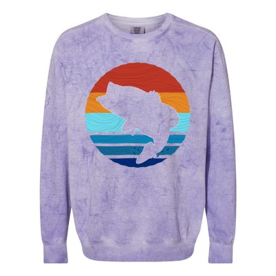 Largemounth Fish Retro Style Vintage Gift Colorblast Crewneck Sweatshirt