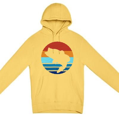 Largemounth Fish Retro Style Vintage Gift Premium Pullover Hoodie