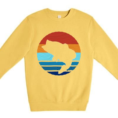 Largemounth Fish Retro Style Vintage Gift Premium Crewneck Sweatshirt