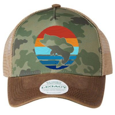 Largemounth Fish Retro Style Vintage Gift Legacy Tie Dye Trucker Hat