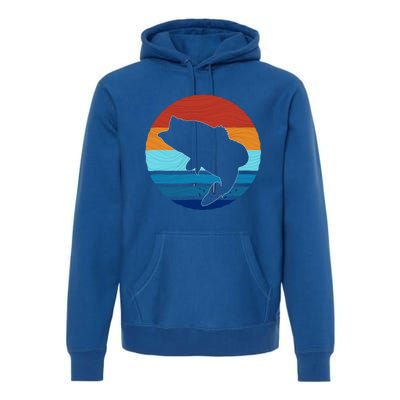 Largemounth Fish Retro Style Vintage Gift Premium Hoodie