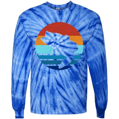 Largemounth Fish Retro Style Vintage Gift Tie-Dye Long Sleeve Shirt