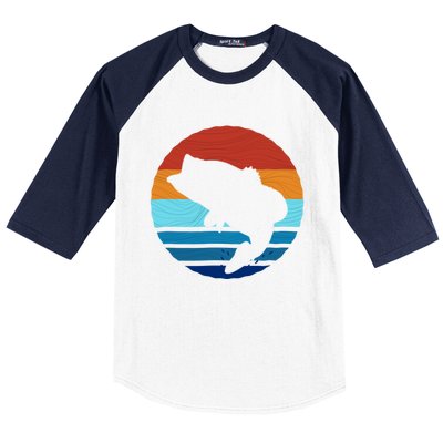 Largemounth Fish Retro Style Vintage Gift Baseball Sleeve Shirt