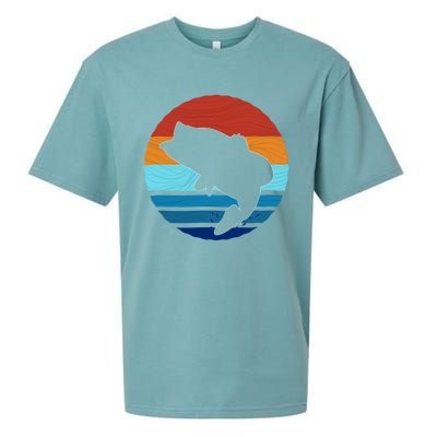 Largemounth Fish Retro Style Vintage Gift Sueded Cloud Jersey T-Shirt