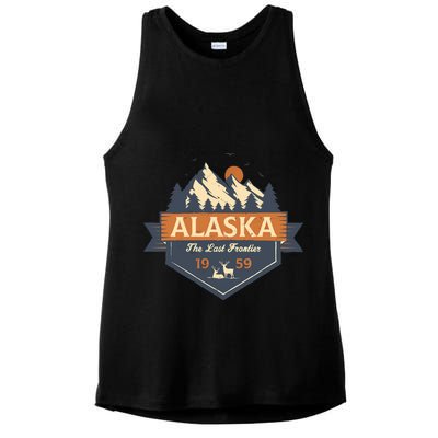 Last Frontier Retro Alaska Ladies PosiCharge Tri-Blend Wicking Tank