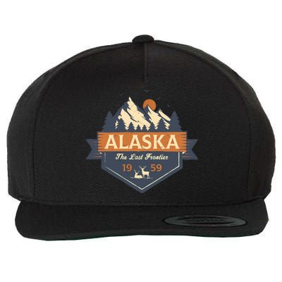 Last Frontier Retro Alaska Wool Snapback Cap