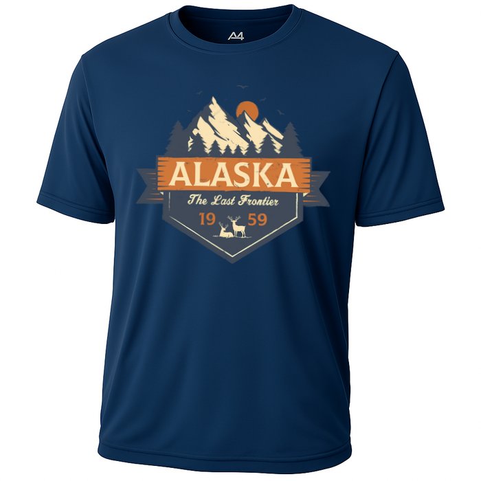 Last Frontier Retro Alaska Cooling Performance Crew T-Shirt