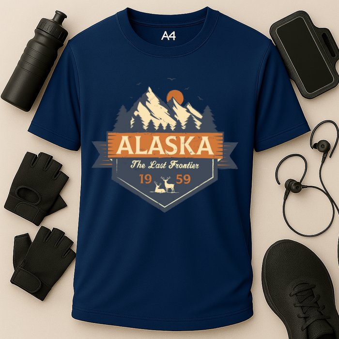 Last Frontier Retro Alaska Cooling Performance Crew T-Shirt