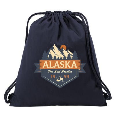 Last Frontier Retro Alaska Drawstring Bag