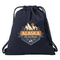 Last Frontier Retro Alaska Drawstring Bag