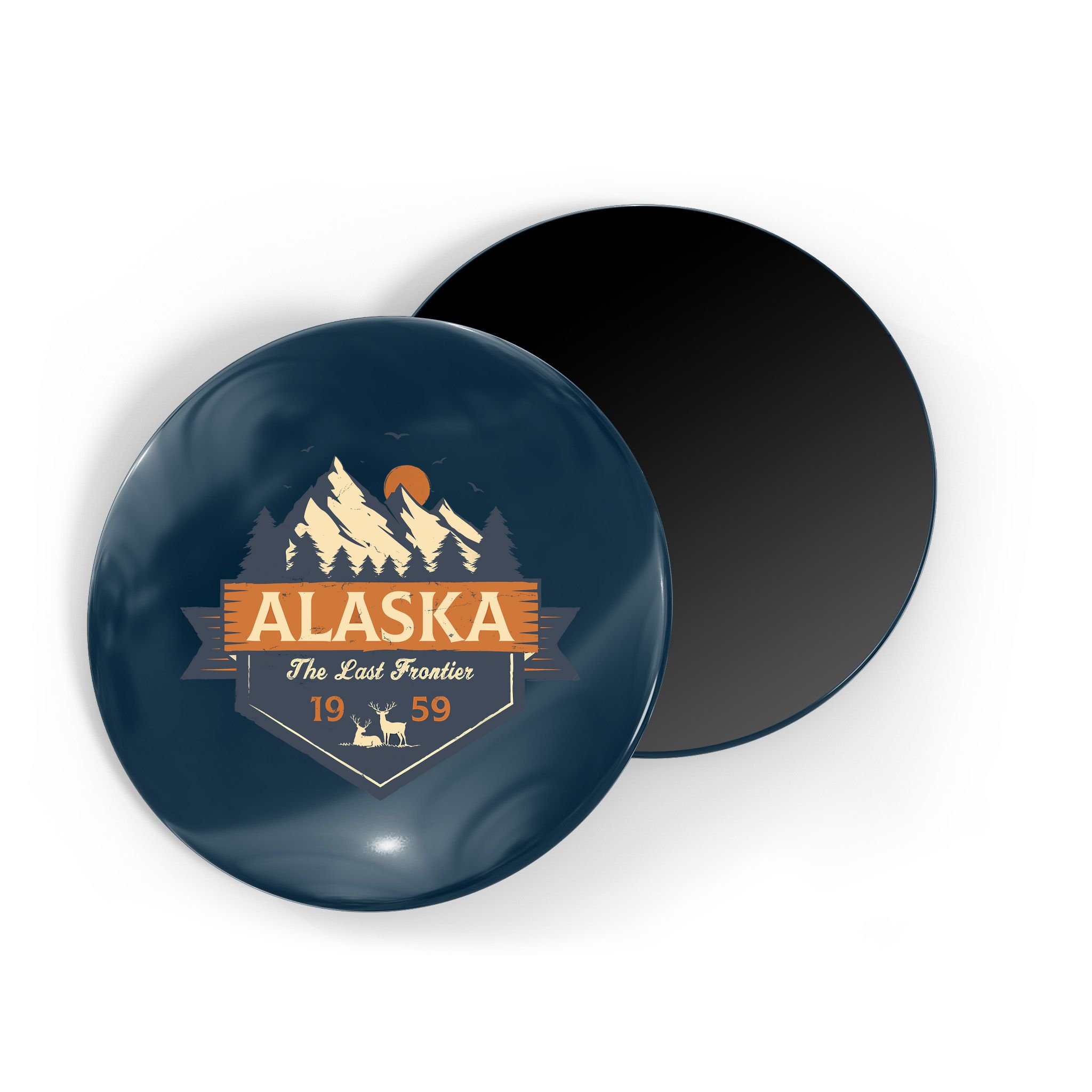 Last Frontier Retro Alaska Magnet