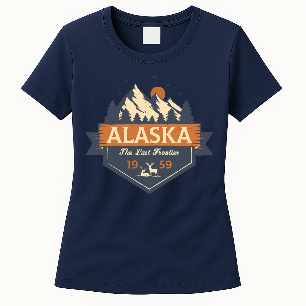 Last Frontier Retro Alaska Womens T-Shirt