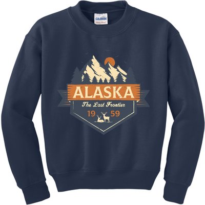 Last Frontier Retro Alaska Kids Sweatshirt