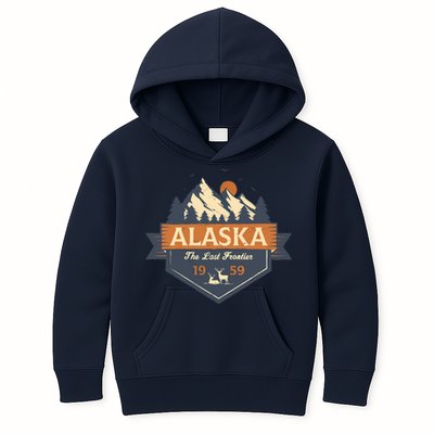 Last Frontier Retro Alaska Kids Hoodie